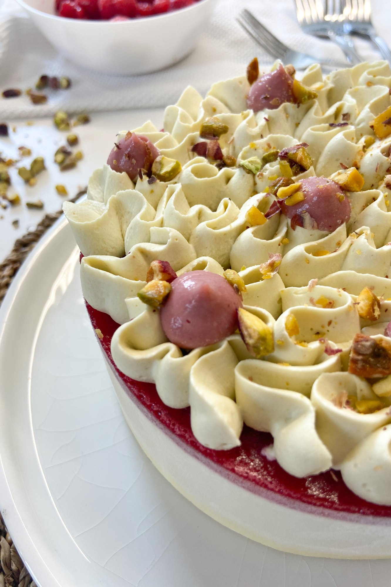 Framboises et pistaches - Fantaisie