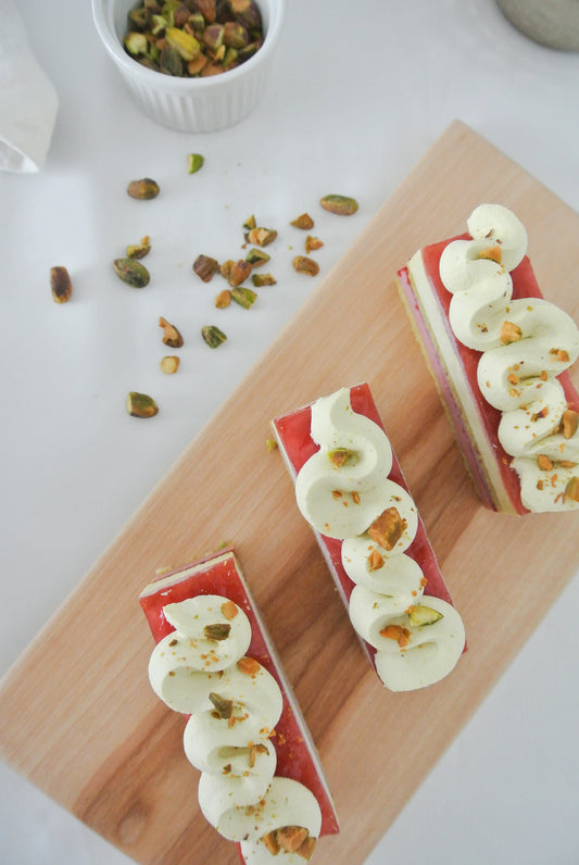 Framboises et pistache - Portion individuelle